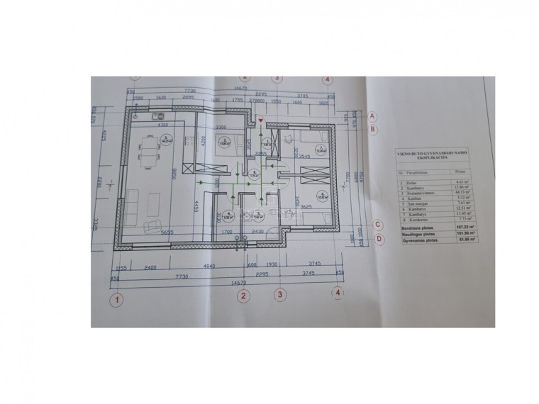 Parduodamas namas Dituvos k., Klaipėdos r. sav., 105 m2 ploto, 1 aukštai 6