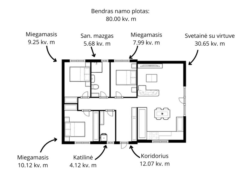 Parduodamas namas Salininkų Sodų 5-oji g., Vilniaus m., Vilniaus m. sav., 80 m2 ploto, 1 aukštai 16