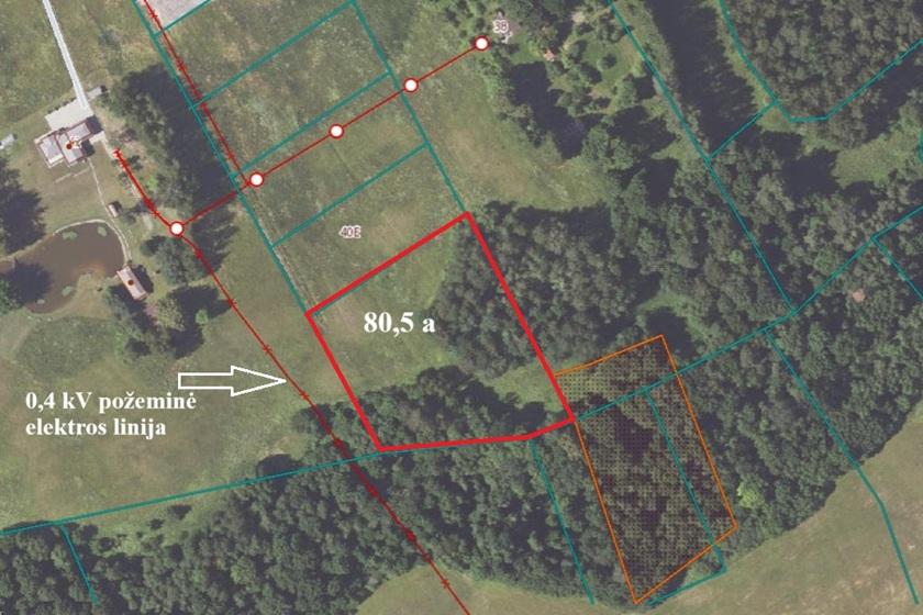 Parduodamas sklypas Antakalnių k., Utenos r. sav., 80.5 a ploto 8
