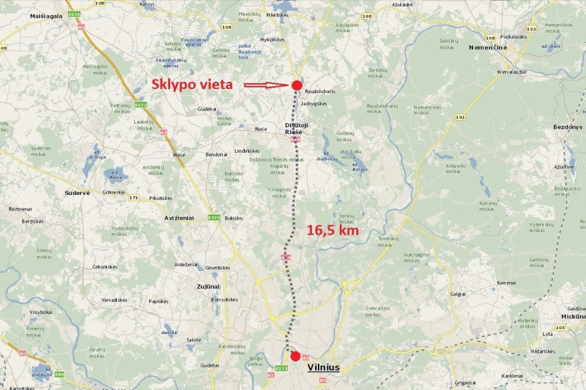 Parduodamas komercinės paskirties sklypas Paežerių k., Vilniaus r. sav., 193.48 a ploto 6