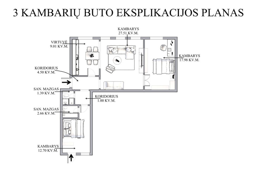 Parduodamas butas Aguonų g., Vilniaus m., Vilniaus m. sav., 76.75 m2 ploto, 3 kambariai 17