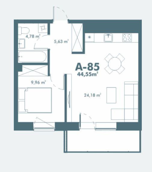 Parduodamas butas Spaudos g., Viršuliškės, Vilniaus m., Vilniaus m. sav., 44.85 m² ploto 2 kambariai 20