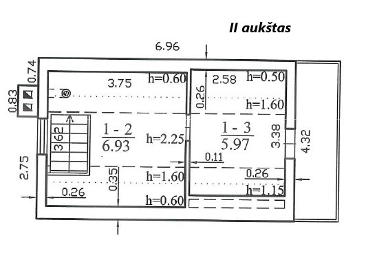 Parduodamas namas Nevėžio g., Naujasodžių k., Kauno r. sav., 50.56 m2 ploto, 1 aukštai 15