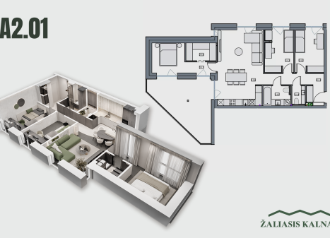 Parduodamas butas Varpo g., Žaliakalnis, Kauno m., Kauno m. sav., 78.58 m² ploto 4 kambariai