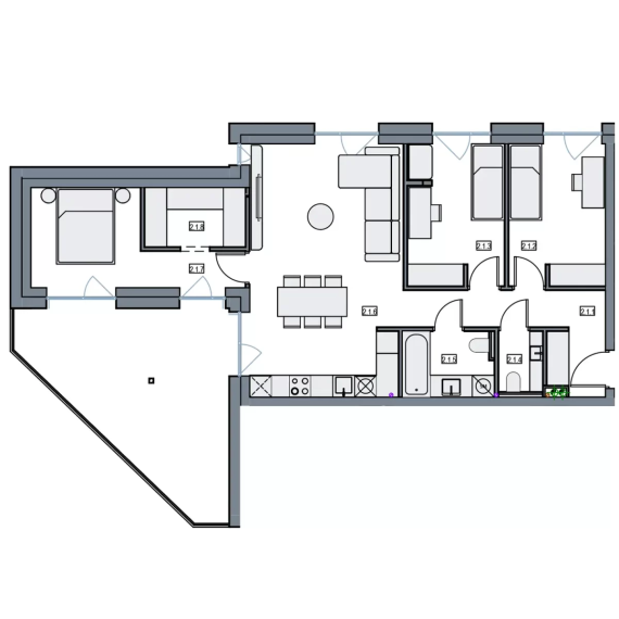 Parduodamas butas Varpo g., Žaliakalnis, Kauno m., Kauno m. sav., 78.58 m² ploto 4 kambariai 3