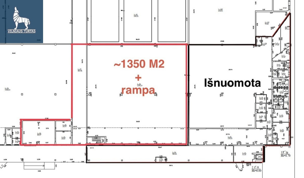 Nuomojamos administracinės, gamybinės, kitos paskirties, sandėliavimo patalpos Metalo g., Naujininkai, Vilniaus m., Vilniaus m. sav., 1300 m2 ploto 3