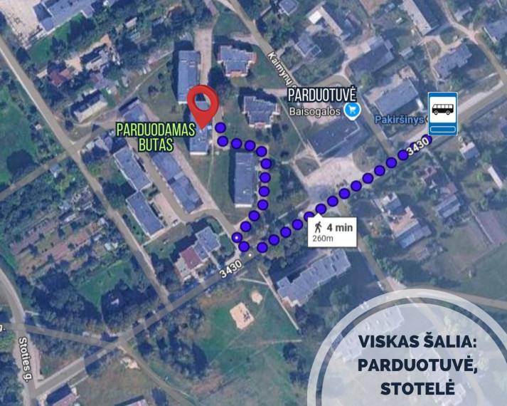 Parduodamas butas Kaimynų g., Pakiršinio k., Radviliškio r. sav., 57.96 m2 ploto, 3 kambariai 12