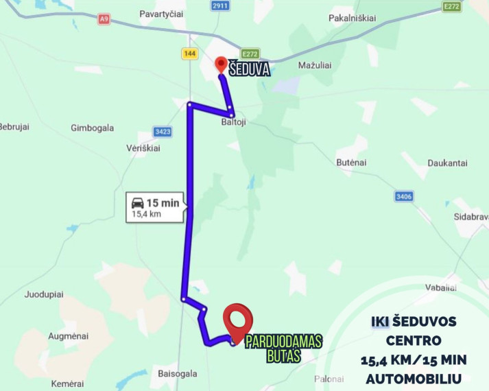 Parduodamas butas Kaimynų g., Pakiršinio k., Radviliškio r. sav., 57.96 m2 ploto, 3 kambariai 14