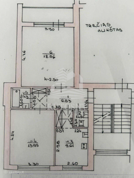 Parduodamas butas Klevų g., Miško, Klaipėdos m., Klaipėdos m. sav., 53 m² ploto 2 kambariai 16