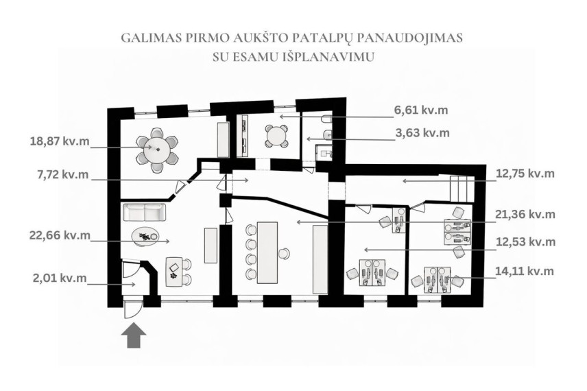 Parduodamos administracinės patalpos Karmelitų g., Vilniaus m., Vilniaus m. sav., 149.15 m2 ploto 33