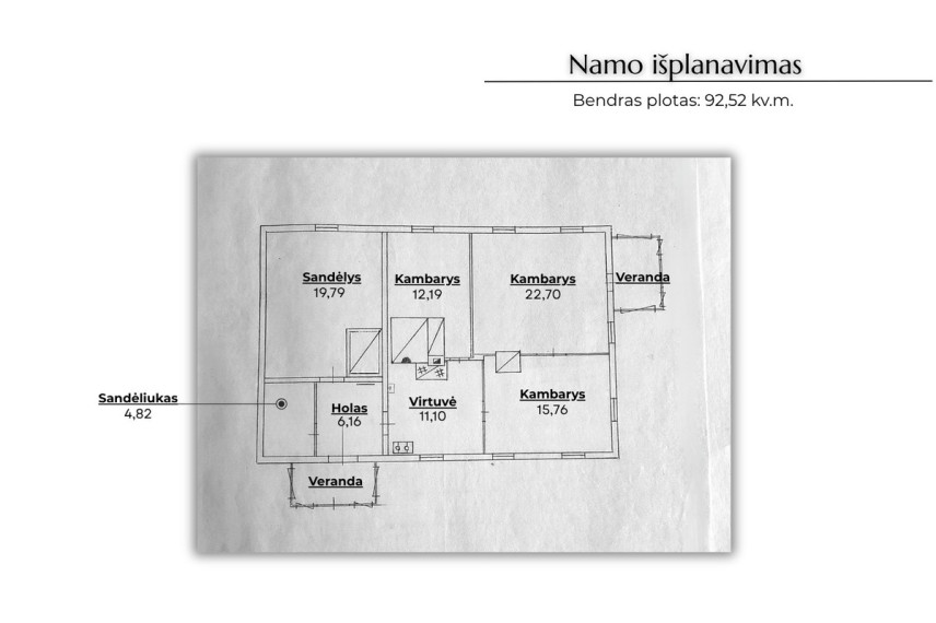 Parduodamas namas Armonos g., Deltuvos mstl., Ukmergės r. sav., 92.52 m2 ploto, 1 aukštai 6