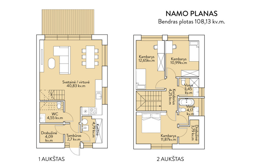 Parduodamas namas Barsukynės g., Vilniaus m., Vilniaus m. sav., 108.71 m2 ploto, 2 aukštai 11