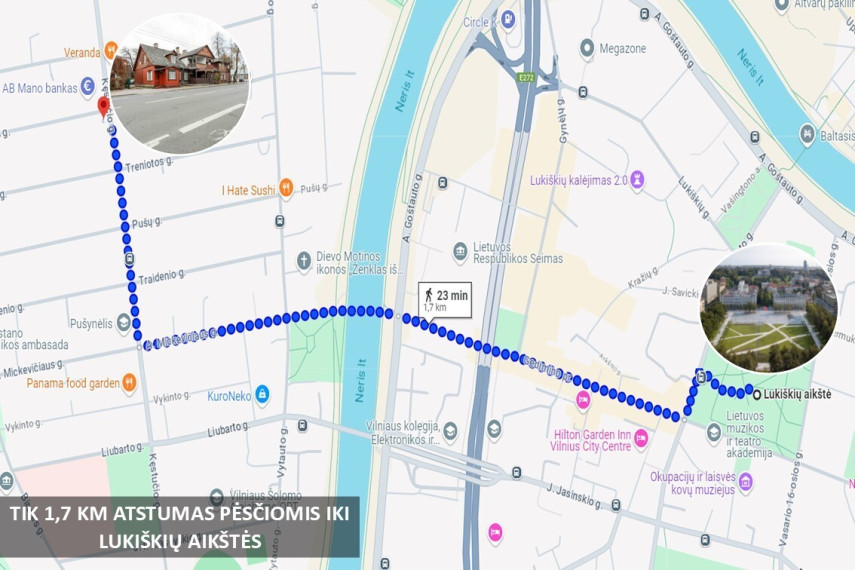 Parduodamas butas Kęstučio g., Žvėrynas, Vilniaus m., Vilniaus m. sav., 20 m2 ploto, 1 kambariai 20