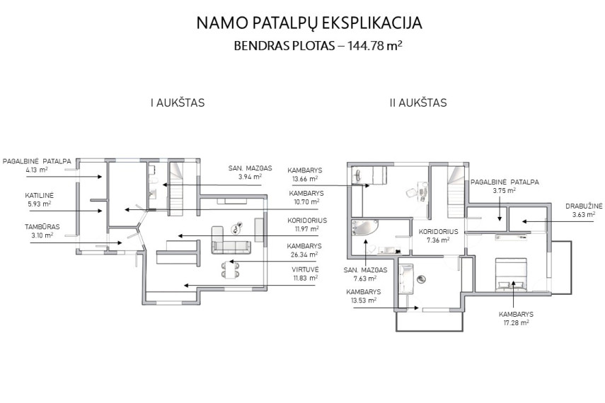 Parduodamas namas Santakos g., Grigiškių m., Vilniaus m. sav., 144.78 m2 ploto, 2 aukštai 28