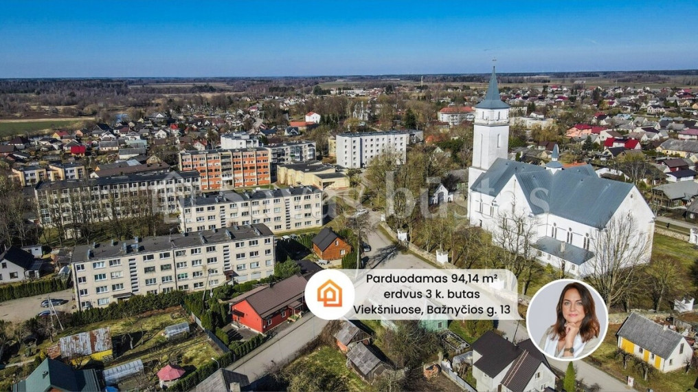 Parduodamas butas Bažnyčios g., Viekšnių m., Mažeikių r. sav., 94.14 m2 ploto, 3 kambariai 1