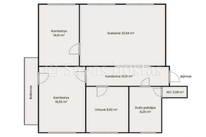 Parduodamas butas Bažnyčios g., Viekšnių m., Mažeikių r. sav., 94.14 m2 ploto, 3 kambariai 12