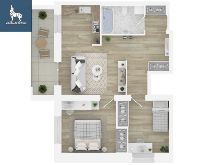 Parduodamas butas Daugėliškio g., Šnipiškės, Vilniaus m., Vilniaus m. sav., 60 m2 ploto, 3 kambariai 23