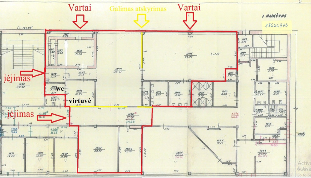 Parduodamos administracinės, gamybinės, kitos paskirties, sandėliavimo patalpos Draugystės g., Kauno m., Kauno m. sav., 251.56 m2 ploto 8