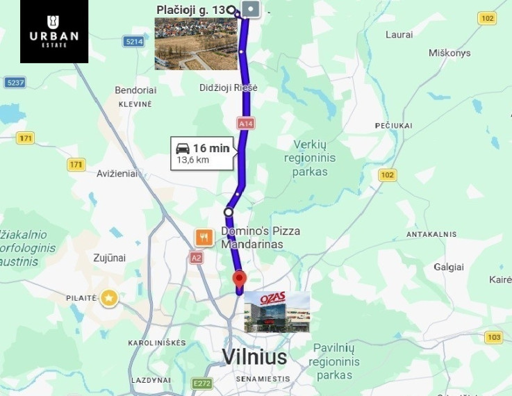 Parduodami namų valdos sklypai Plačioji g. šalia Molėtų plento 114 a ploto 17
