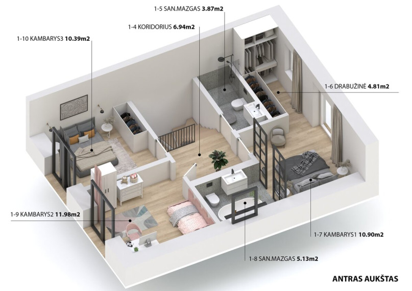 Parduodamas ir nuomojamas namas Mileišiškių g., Antakalnis, Vilniaus m., Vilniaus m. sav., 108.74 m2 ploto, 2 aukštai 30