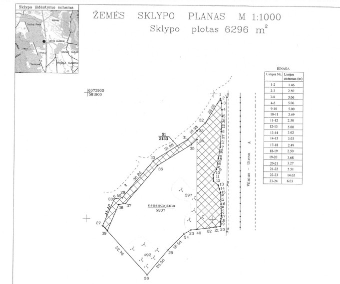Parduodamas  sklypas Molėtų pl., Didžiosios Riešės mstl., Vilniaus r. sav., 62.96 a ploto 8