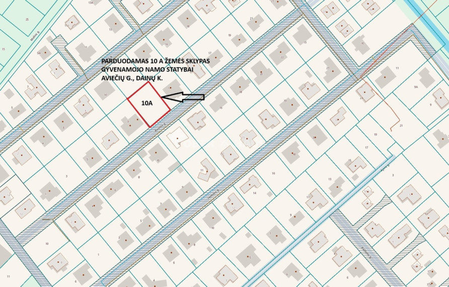 Parduodamas namų valdos paskirties sklypas Aviečių g., Dainų k., Šiaulių r. sav., 10 a ploto 3