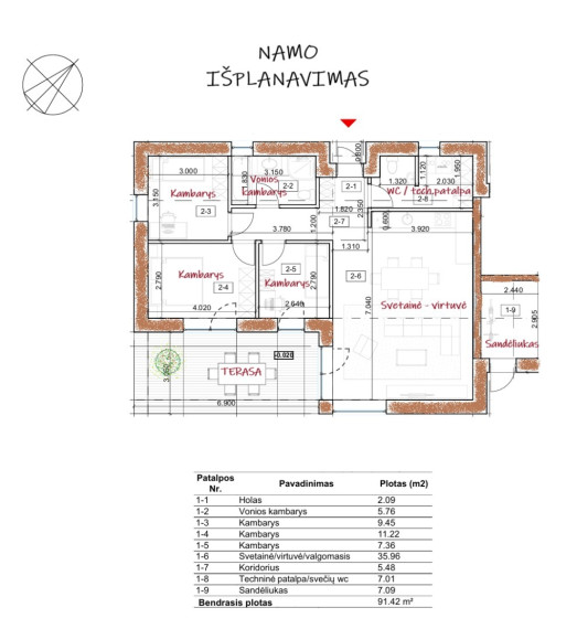Parduodamas namas Kirtimų g., Kauno m., Kauno m. sav., 92 m2 ploto, 1 aukštai 10