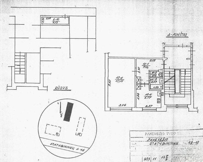 Parduodamas butas Statybininkų g., Klaipėdos, Panevėžio m., Panevėžio m. sav., 34.12 m² ploto 1 kambarys 12
