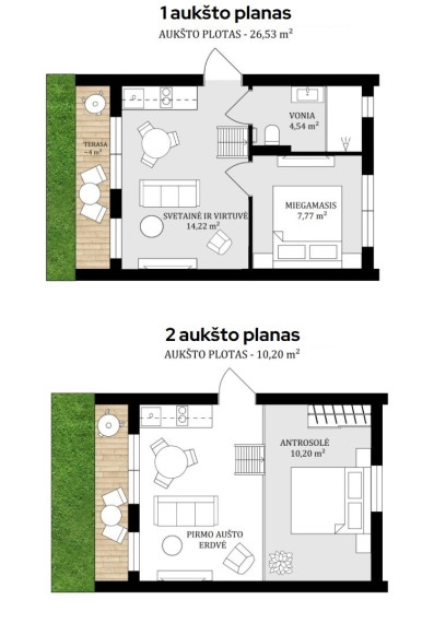 Parduodamas namas Palangos m. sav., Palangos m., Miško takas, 40.04 m2 ploto, 2 aukštai 14