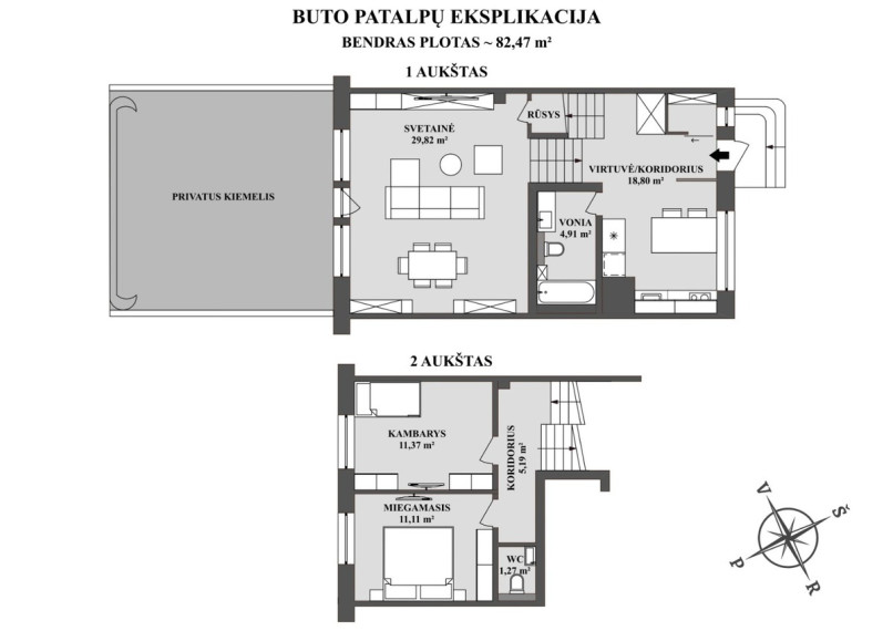Parduodamas butas Pašilaičių g., Vilniaus m., Vilniaus m. sav., 82.47 m2 ploto, 3 kambariai 3