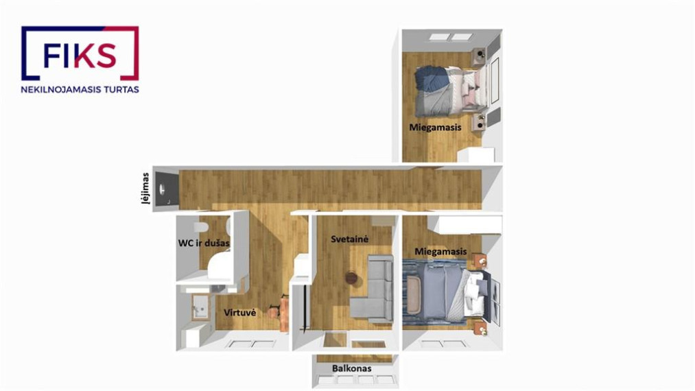 Parduodamas butas Savanorių pr., Žaliakalnis, Kauno m., Kauno m. sav., 56 m² ploto 3 kambariai 27
