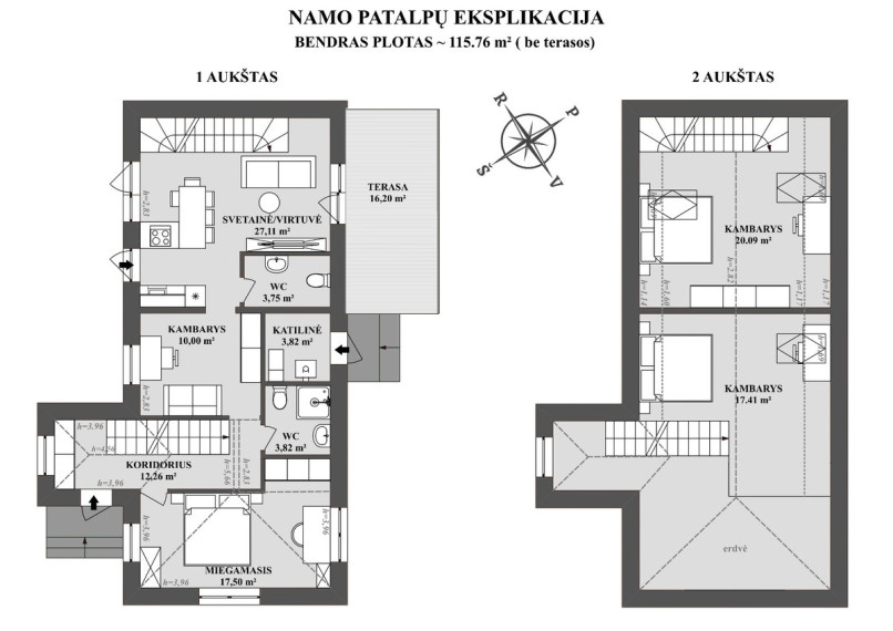 Parduodamas namas Versmių g., Vilniaus m., Vilniaus m. sav., 115.76 m2 ploto, 2 aukštai 16