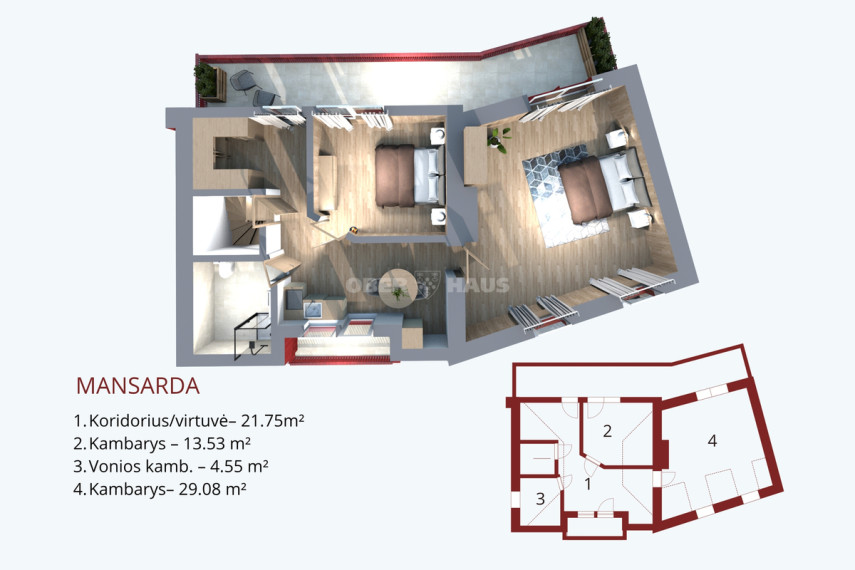 Parduodamas namas Ievos Kalno g., Neringos m., Neringos sav., 192.45 m2 ploto, 3 aukštai 24