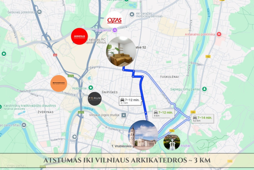 Nuomojamas butas Dubingių g., Šnipiškės, Vilniaus m., Vilniaus m. sav., 51 m2 ploto, 2 kambariai 25