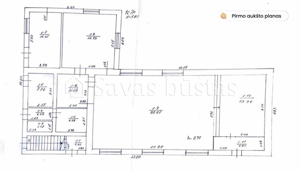 Parduodamos  patalpos Bugenių k., Mažeikių r. sav., 398 m2 ploto 7