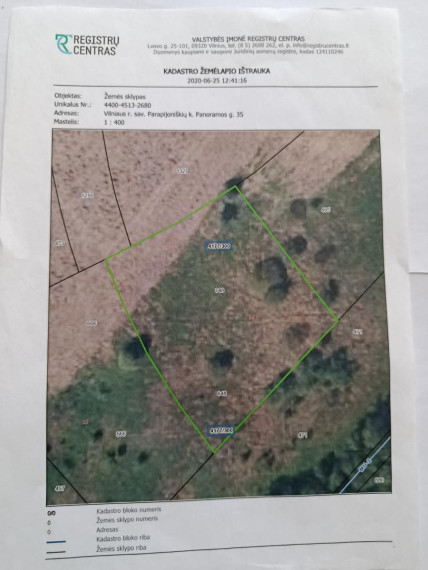 Parduodamas sklypas Panoramos g., Parapijoniškių k., Vilniaus r. sav., 15.02 a ploto 1
