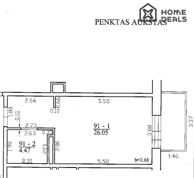 Parduodamas butas Piromonto g., Žirmūnai, Vilniaus m., Vilniaus m. sav., 30.52 m² ploto 1 kambarys 28