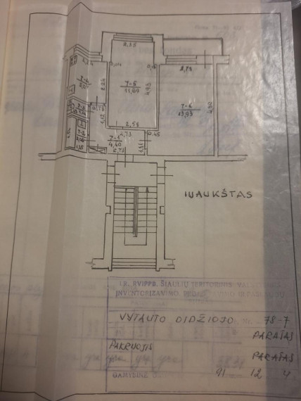 Parduodamas butas Vytauto Didžiojo g., Pakruojo m., Pakruojo r. sav., 38.61 m² ploto 2 kambariai 9