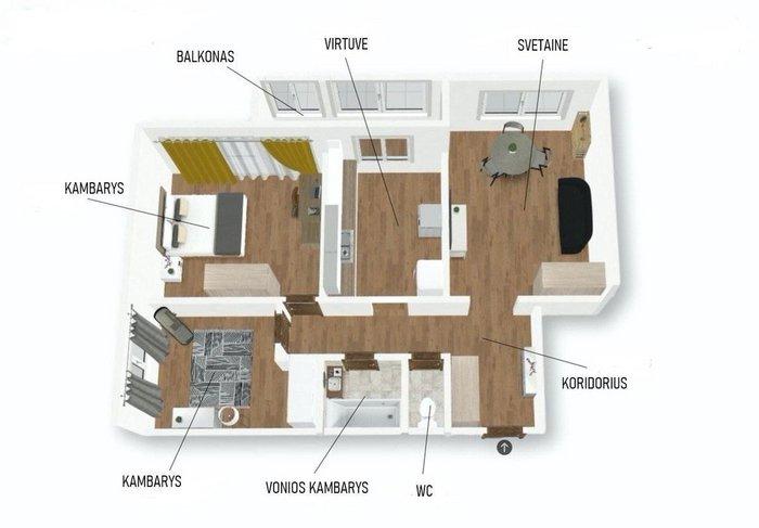 Parduodamas butas Gedvydžių g., Fabijoniškės, Vilniaus m., Vilniaus m. sav., 63.00 m² ploto 3 kambariai 18