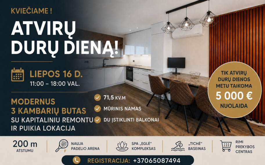 Parduodamas butas Statybininkų g., Šiaulių m., Šiaulių m. sav., 71.46 m2 ploto, 3 kambariai 1