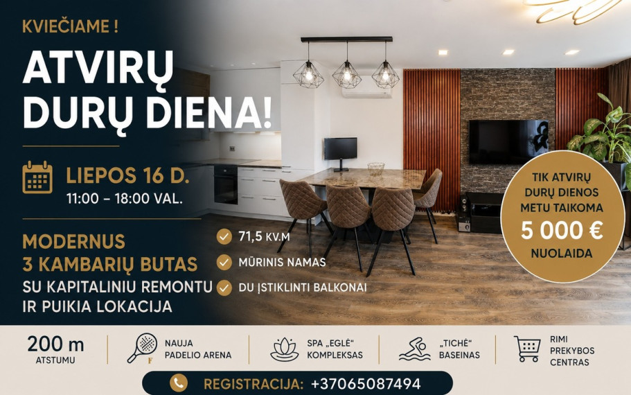 Parduodamas butas Statybininkų g., Šiaulių m., Šiaulių m. sav., 71.46 m2 ploto, 3 kambariai 44
