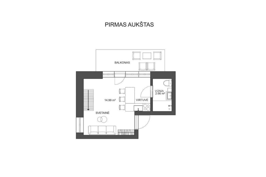 Parduodamas butas Vaivorykštės g., Palangos m. sav., 24.57 m2 ploto, 2 kambariai 9