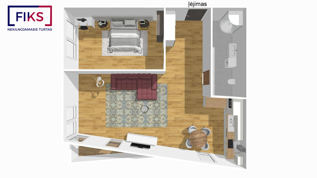 Parduodamas butas Kalniečių g., Eiguliai, Kauno m., Kauno m. sav., 56.14 m² ploto 2 kambariai 22