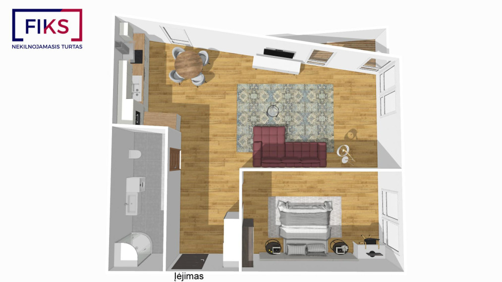 Parduodamas butas Kalniečių g., Eiguliai, Kauno m., Kauno m. sav., 56.14 m² ploto 2 kambariai 25