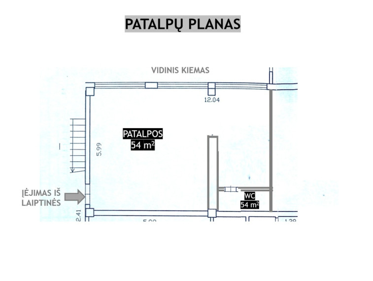 Nuomojamos administracinės, gamybinės, kitos paskirties, maitinimo, paslaugų, prekybos patalpos Lentvario g., Paneriai, Vilniaus m., Vilniaus m. sav., 54 m2 ploto 16