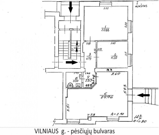 Nuomojamos administracinės, paslaugų, prekybos patalpos Vilniaus g., Centras, Šiaulių m., Šiaulių m. sav., 72.36 m2 ploto 4