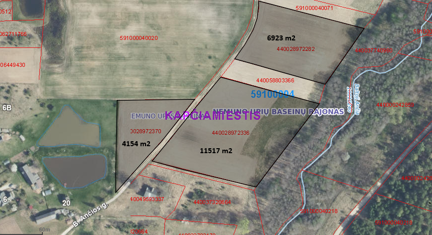 Parduodamas sklypas B. Ančios g., Kapčiamiesčio mstl., Lazdijų r. sav., 226.04 a ploto 1