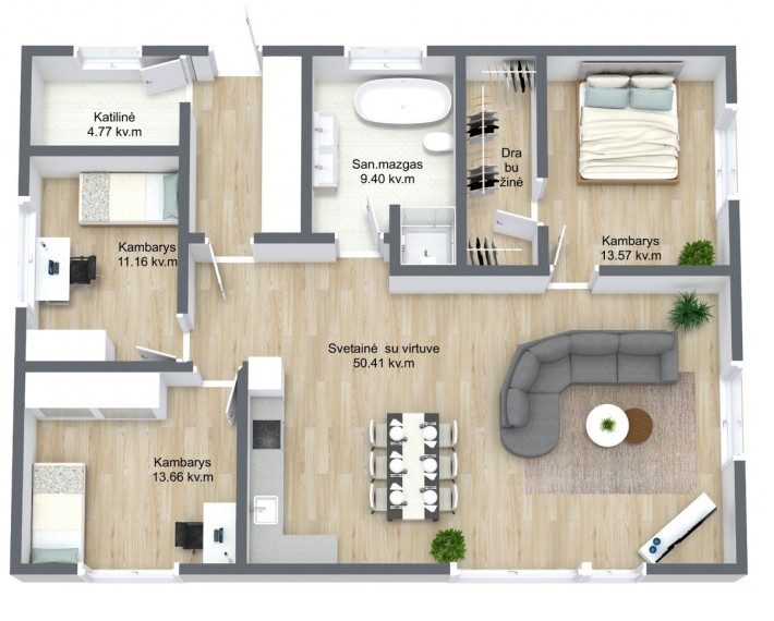 Parduodamas namas Krūmų g., Bruzdeilyno k., Klaipėdos r. sav., 115 m2 ploto, 1 aukštai 24