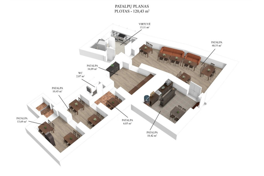 Parduodamos administracinės, gamybinės, kitos paskirties, maitinimo, paslaugų, prekybos, sandėliavimo patalpos Pylimo g., Vilniaus m., Vilniaus m. sav., 63.96 m2 ploto 12