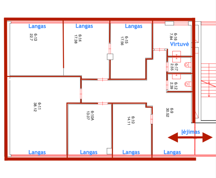 Nuomojamos patalpos Ukmergės g., Fabijoniškės, Vilniaus m., Vilniaus m. sav., 166.00 m² ploto 7